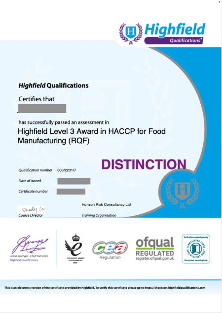 Level 3 Haccp For Food Manufacturing Rqf Horizon Risk Consultancy
