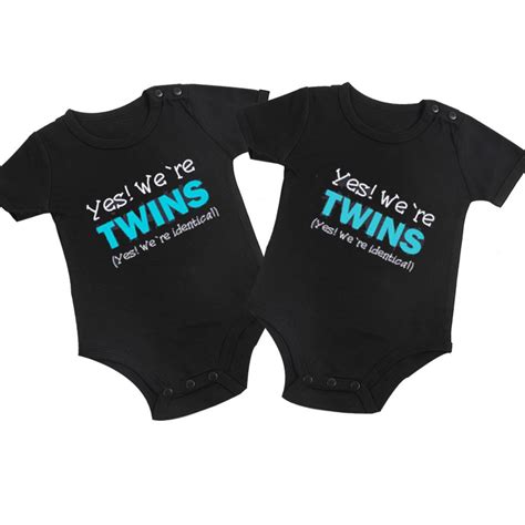 Culbutomind Twins Baby Clothes Set Yes We Are Twins Boy Girl Shirt Or