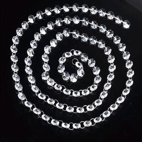 50ft Crystal Chandelier Octagon Beads Glass Garland Bead Strand 11mm