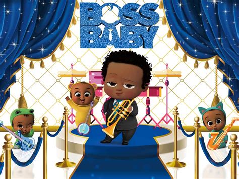 Buy Boss Baby Backdrop Birthday African American Boy Black