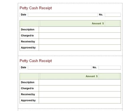 Petty Cash Receipt Template