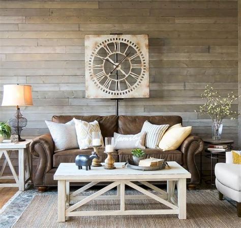 40 Rustic Farmhouse Living Room Design Ideas Brown Couch Living Room