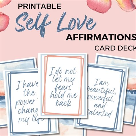 Printable Self Love Affirmation Card Deck 99 Positive Etsy