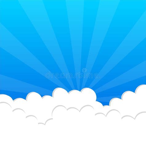 Fluffy Clouds In Blue Sky Stock Vector Illustration Of Clipart 100861529