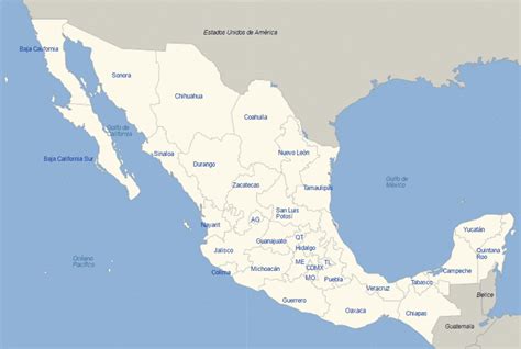 32 Estados Que Conforman México Y Sus Capitales