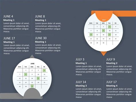 Calendar Powerpoint Template To Show Key Milestones And Dates For