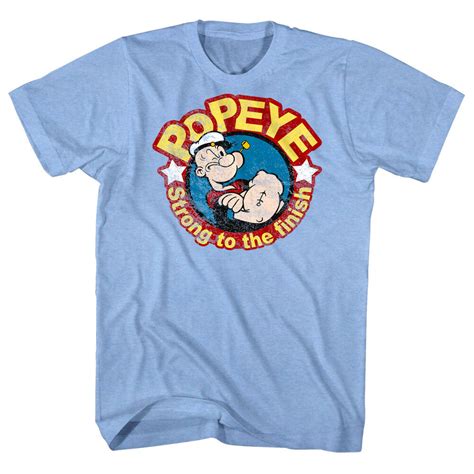 Popeye Strong To The Finish T Shirt Men S Graphic Comic Tees