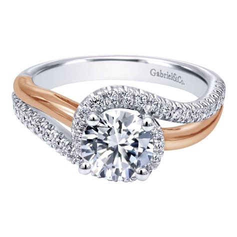 Gabriel And Co Engagement Rings 14k Two Tone Diamond Bypass