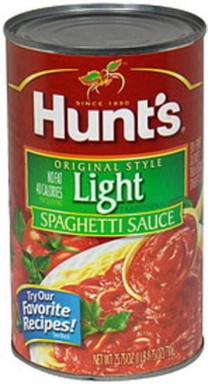 Simmer on low for 10 minutes. Hunt's Light Spaghetti Sauce - 25.75 oz, Nutrition ...