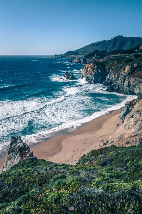 Usa California Pacific Ocean Coast Shoreline Stock Photo Image Of