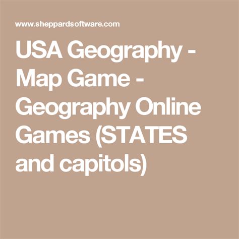 Usa Geography Map Game Geography Online Games States And Capitols