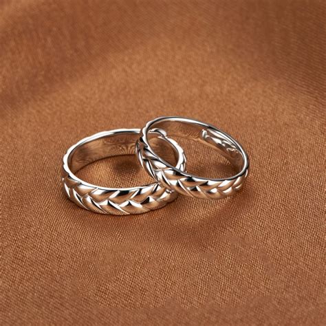 Simple 925 Silver Couple Rings Couple Rings