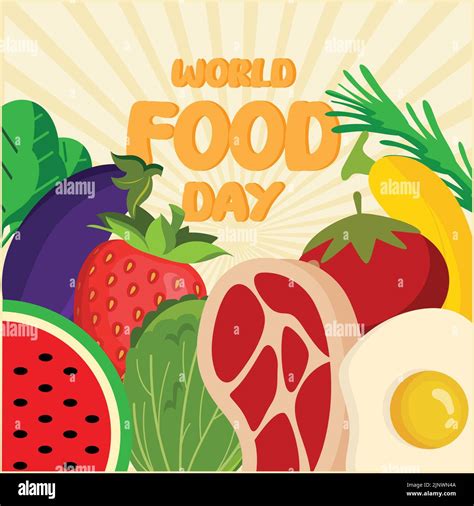 World Food Day Logo Background Vector Design Illustration Of Assorted