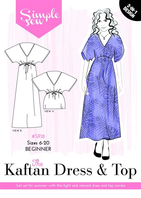 The Simple Sew Kaftan Dress And Top Finished Size 20 53 Bust