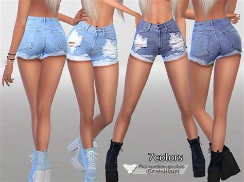 Pinkzombiecupcakes Denim Shorts No010 Sims 4 Clothes Females