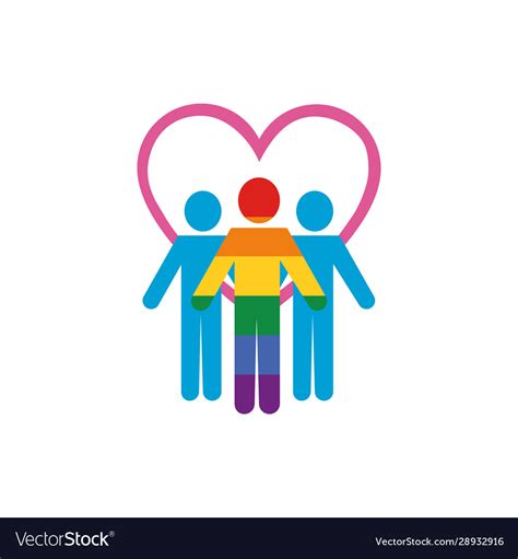 isolated lgtbi men and heart design royalty free vector