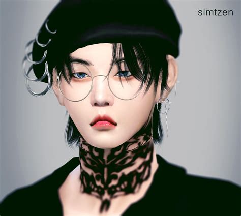 Txt Yeonjun Sims 4 Sims Sims 4 Neck Tattoo