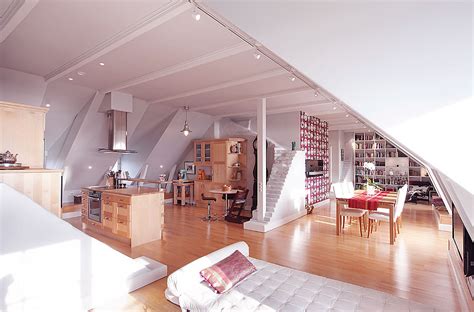 Modern Attic Open Living Space Design Interior Design Ideas