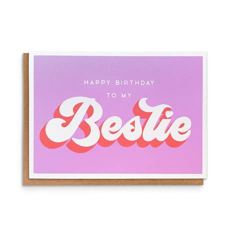 Happy Birthday To My Bestie Greeting Card Best Friend Card Besties