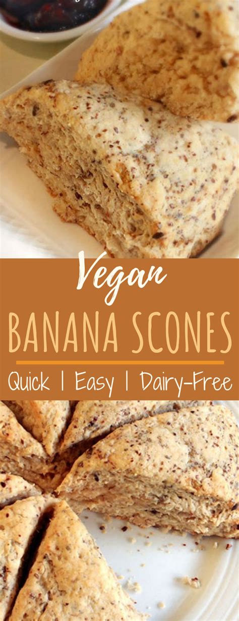 Quick Easy Vegan Banana Scones Brunch Vegetarian Banana Scones