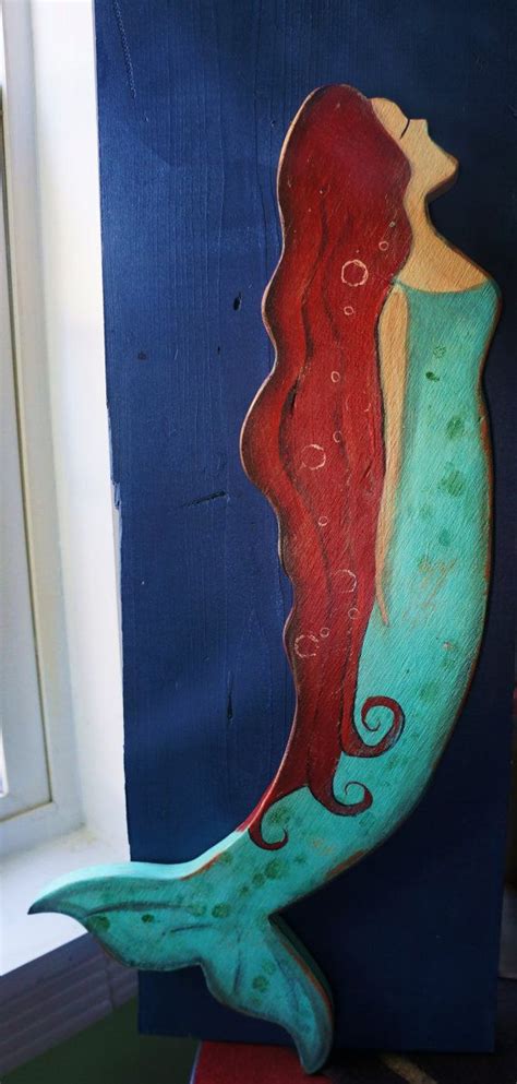 Pin By Courtney Brown On Bathrooms Mermaid Decor Mermaids On Wood Nautical Decor