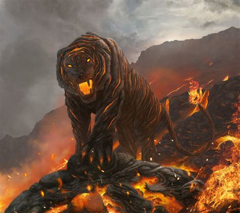 Fire Tiger Mythical Creatures Art Mythological Creatures Magical
