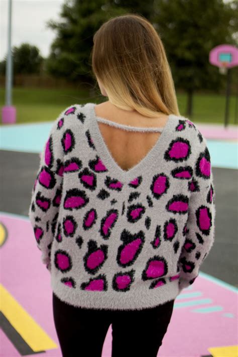 Hot Pink Leopard Sweater Hot Pink Leopard Leopard Sweater Mustard