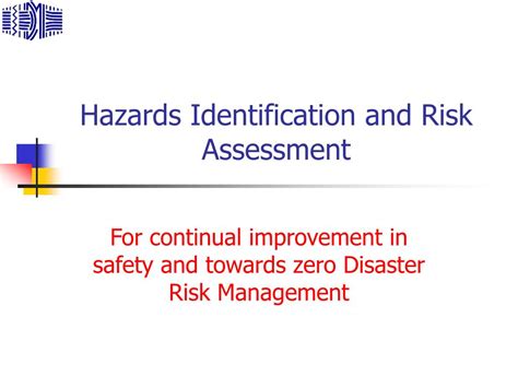 PPT Hazards Identification And Risk Assessment PowerPoint