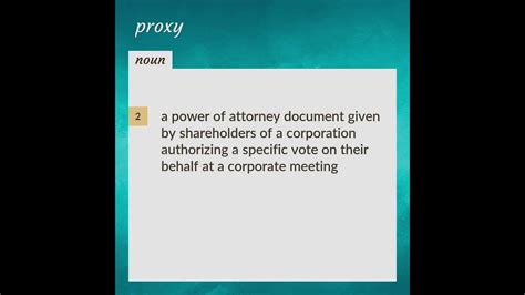 Proxy Meaning Of Proxy Youtube