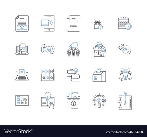 Securities Trading Line Icons Collection Shares Vector Image