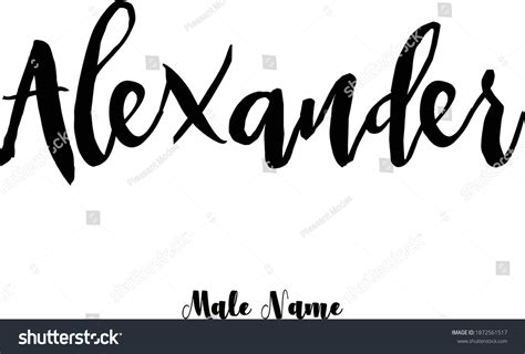 Alexandermale Name Bold Cursive Calligraphy Typeface Vector có sẵn