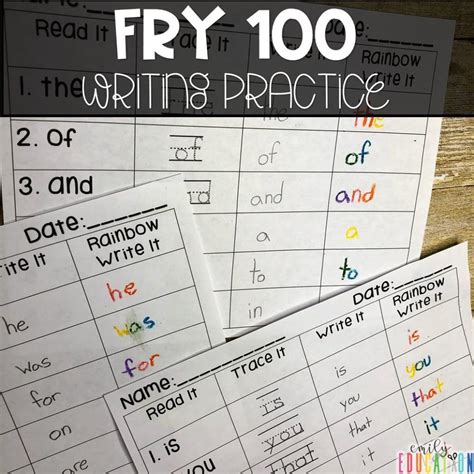 Color By Code Fry 100 Sight Words Emily Education