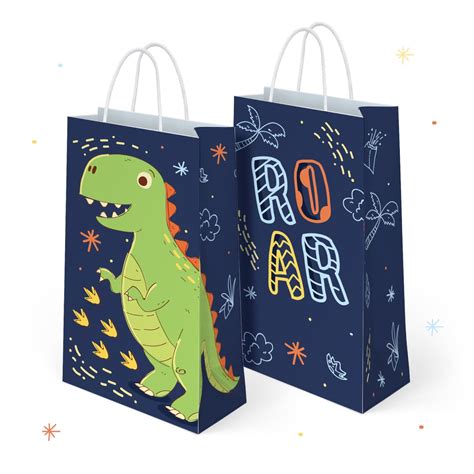Dinosaur Goodie Bags With Handles 16 Pack Etsy
