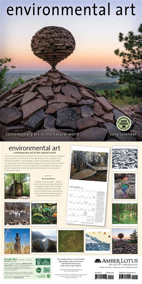 Environmental Art 2019 Wall Calendar Contemporary Art In The Natural