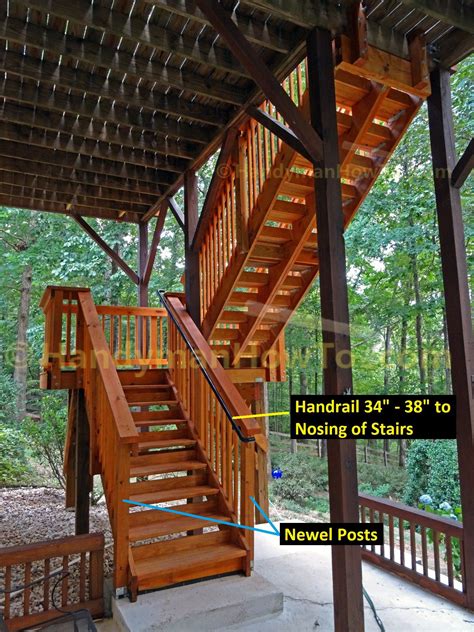 Make sure the rail post is long enough for a 34 minimum rail. How to Build Code Compliant Deck Railing | Deck stairs ...