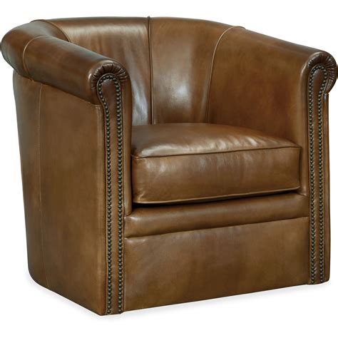 Hamilton Home Club Chairs Axton Swivel Leather Club Chair With Nailhead