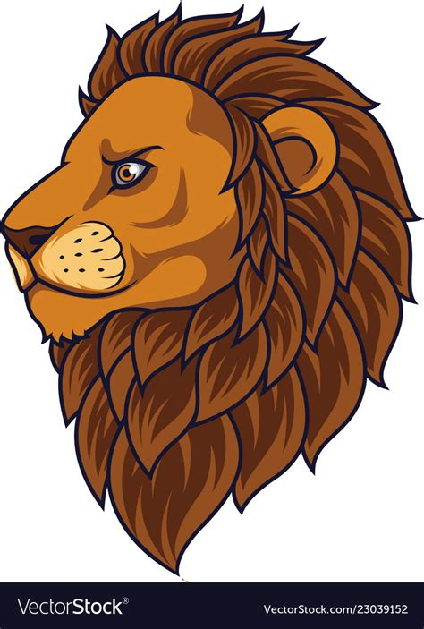Cartoon Lion Head Mascot Royalty Free Vector Image