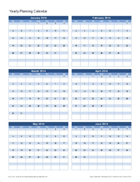 Excel Year Calendar Template
