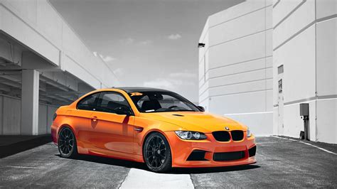Bmw Cars Orange Supercars Selective Coloring Supercharged Bmw M3 E92