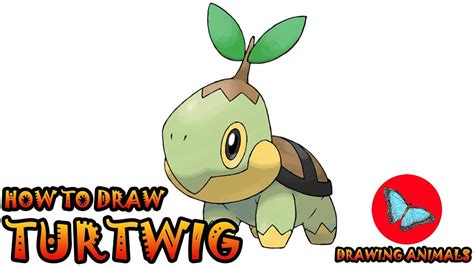 How To Draw Turtwig Pokemon Coloring And Drawing For Kids Youtube