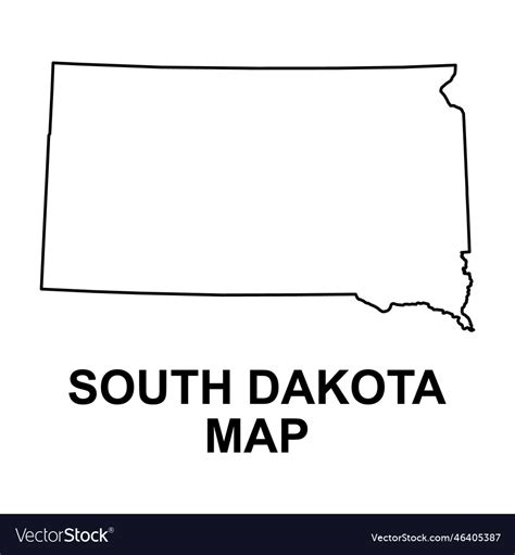 South Dakota Map Shape United States Of America Vector Image