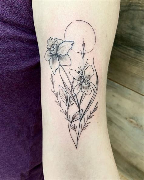 December Birth Flower Tattoos: Narcissus and Holly Tattoo - HowLifeStyles