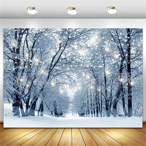 Buy Winter Wonderland Scene Photography Backdrop 7x5ft Snowflake Bokeh