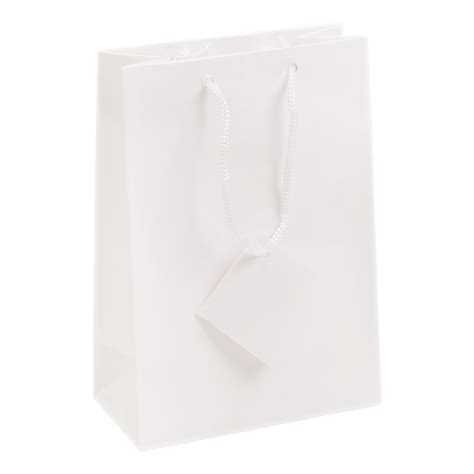 775x975 White Tote T Bags Glossy Paper Shopping Bag With Handle
