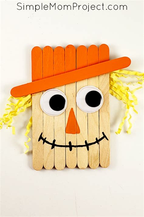 Easy Popsicle Stick Scarecrow Craft Tutorial Simple Mom Project