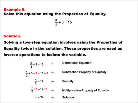 Student Tutorial Properties Of Equality Media4math