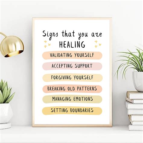 Signs You Are Healing Print Therapy Office Decorhealing Is Etsy