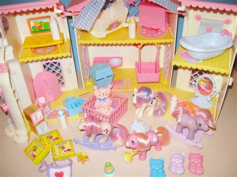 1985 My Little Pony Nursery Set Plus Three Ponies With Additional