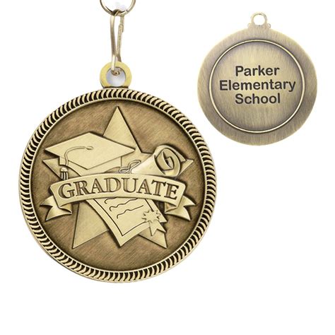 Graduate Gold Academic Medallion With Personalization Positive Promotions
