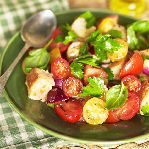 Italian Style Tomato Salad With Ciabatta And Fresh Herbs